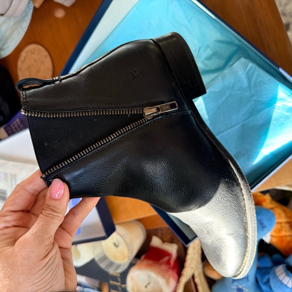 Frye Black Leather Ankle Booties - Picture 15 of 16